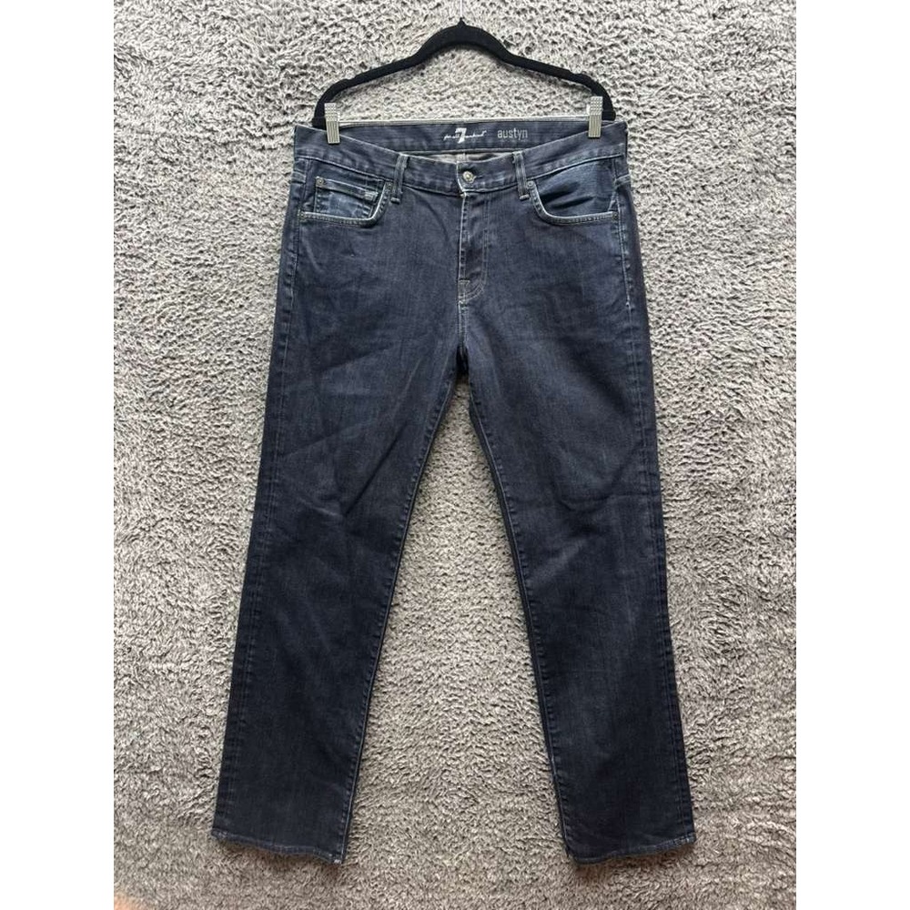 7 For All Mankind Austyn Slim Fit Denim Jeans Dark Wash Indigo Mens Size 34‎
